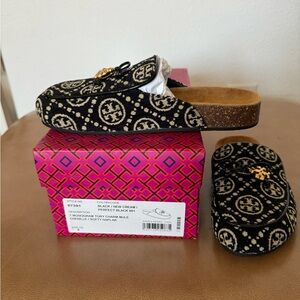 Tory Burch Monogram Charm Mules